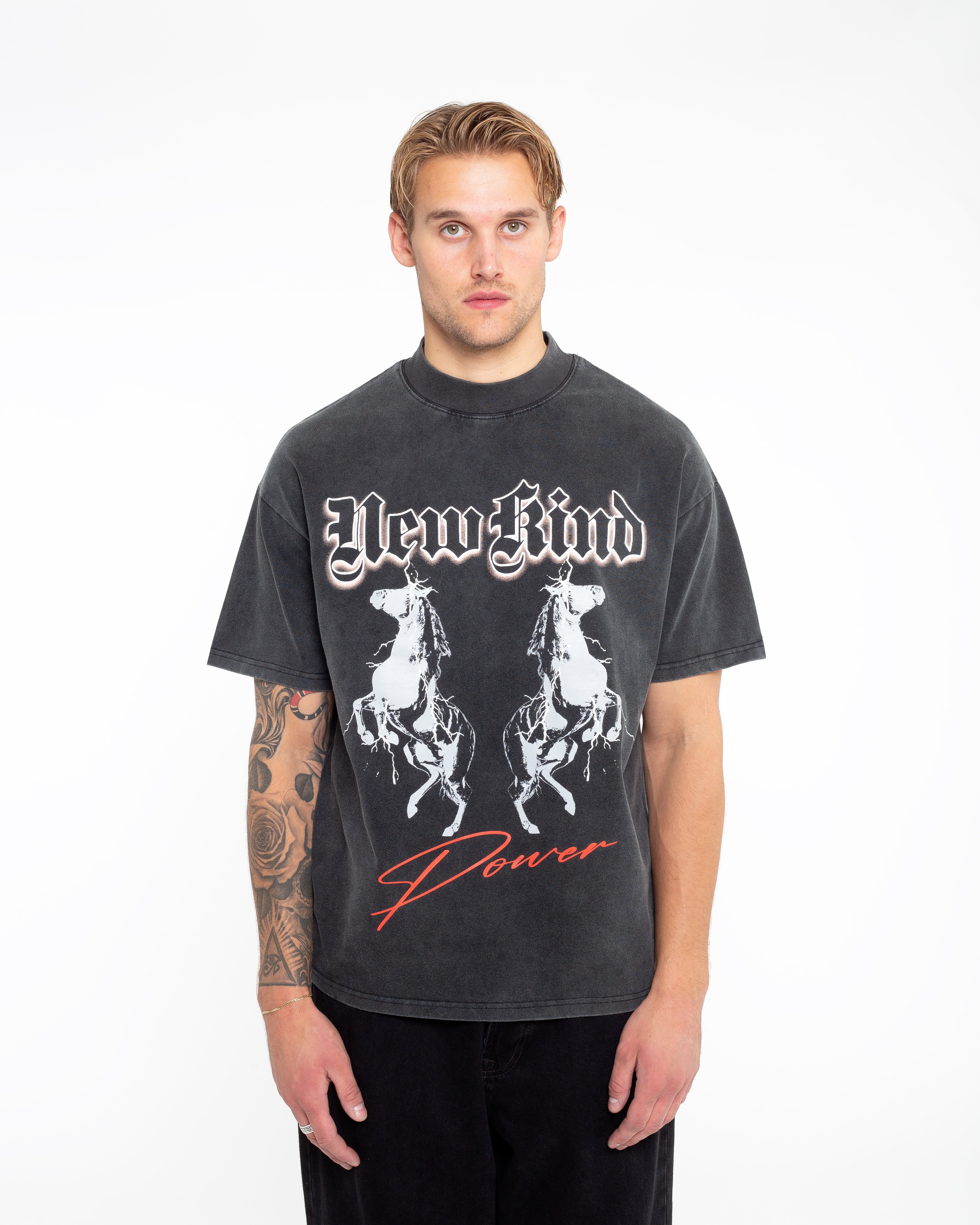HORSE POWER T-SHIRT - VINTAGE BLACK