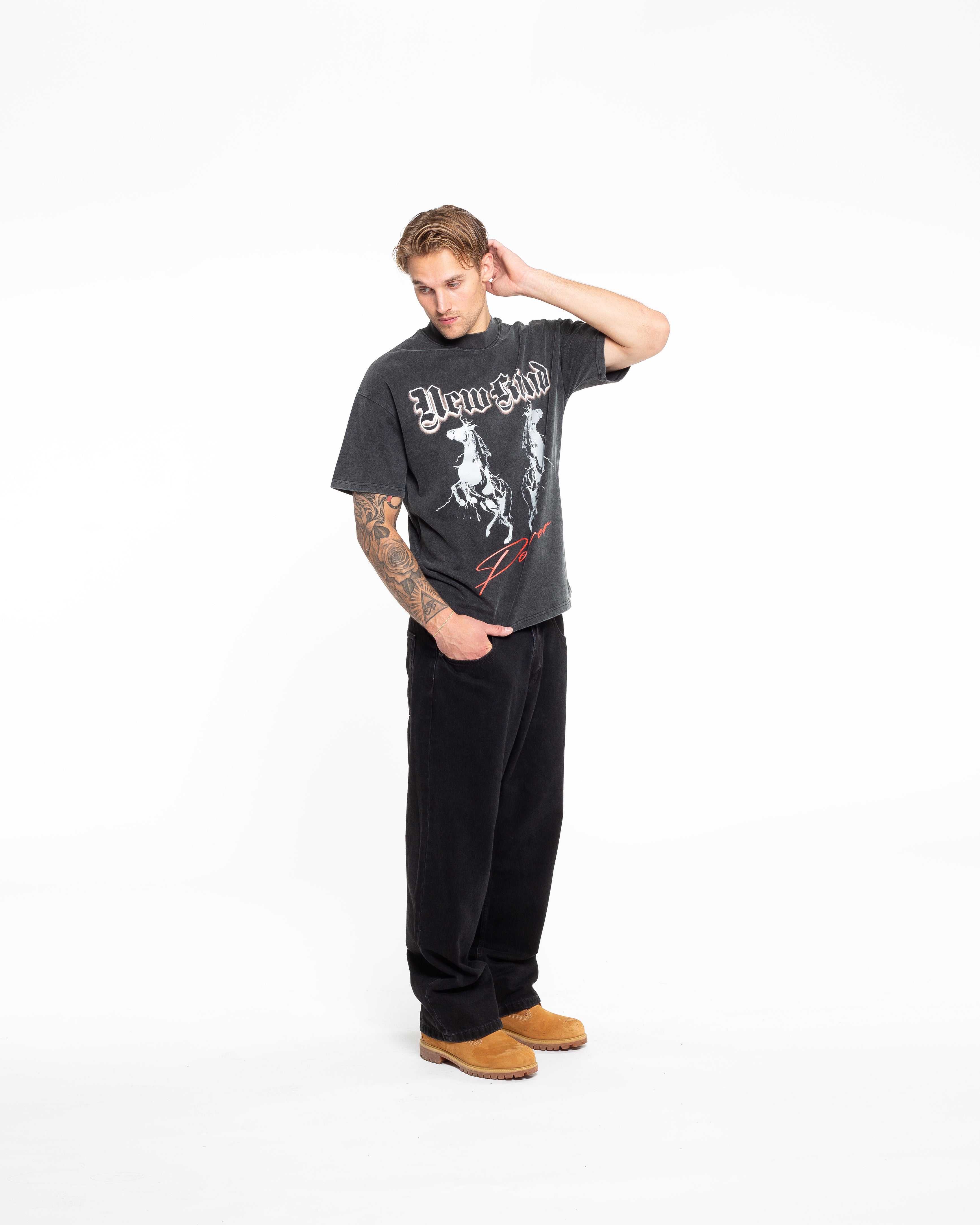 HORSE POWER T-SHIRT - VINTAGE BLACK