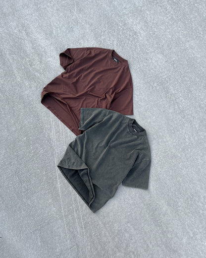 ESSENTIAL OVERSIZED T-SHIRT - BROWN