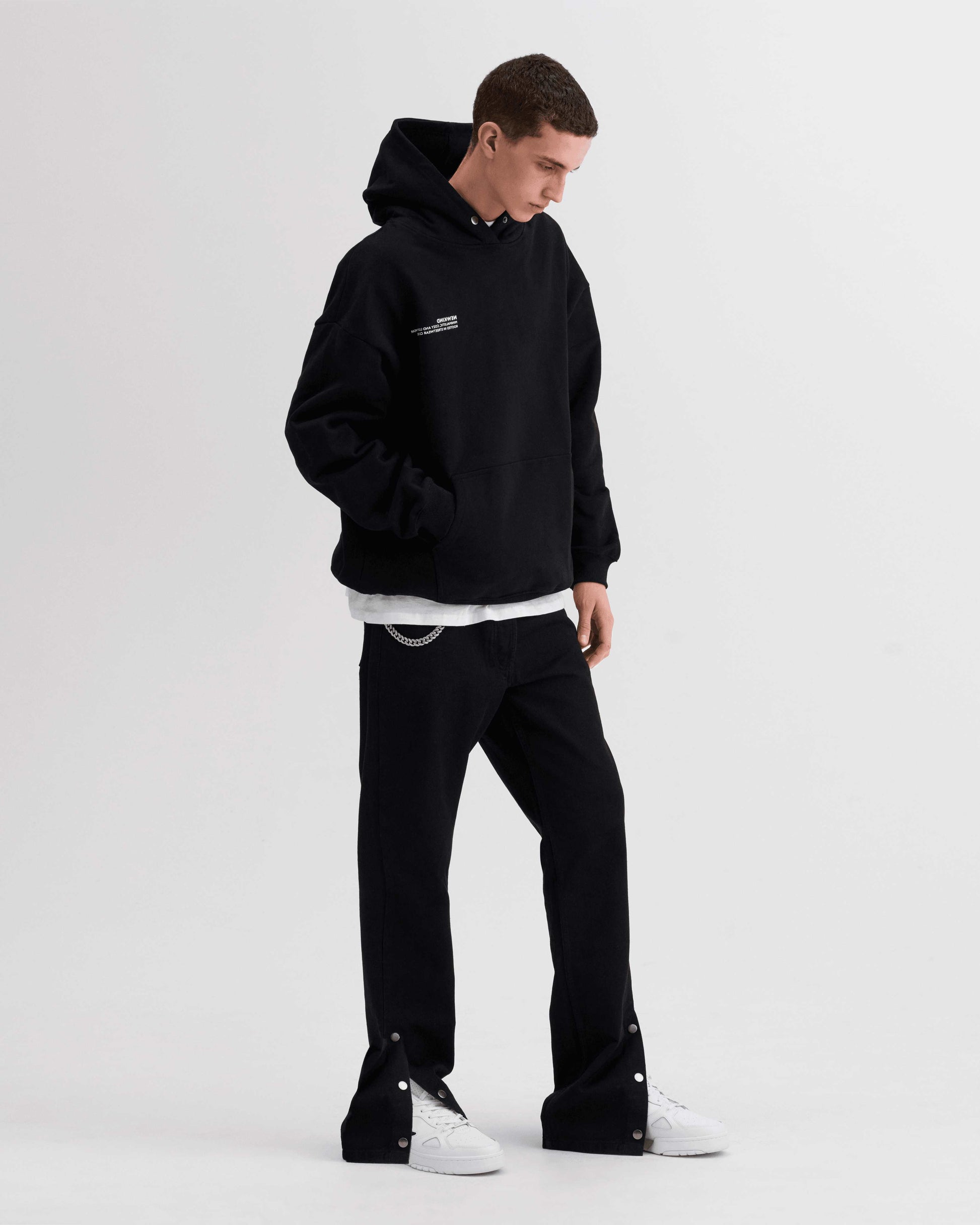NEWKIND / Black hoodie, essential hoodie, hoodie, hoodies, hoodie for men, men's hoodie, graphic hoodies