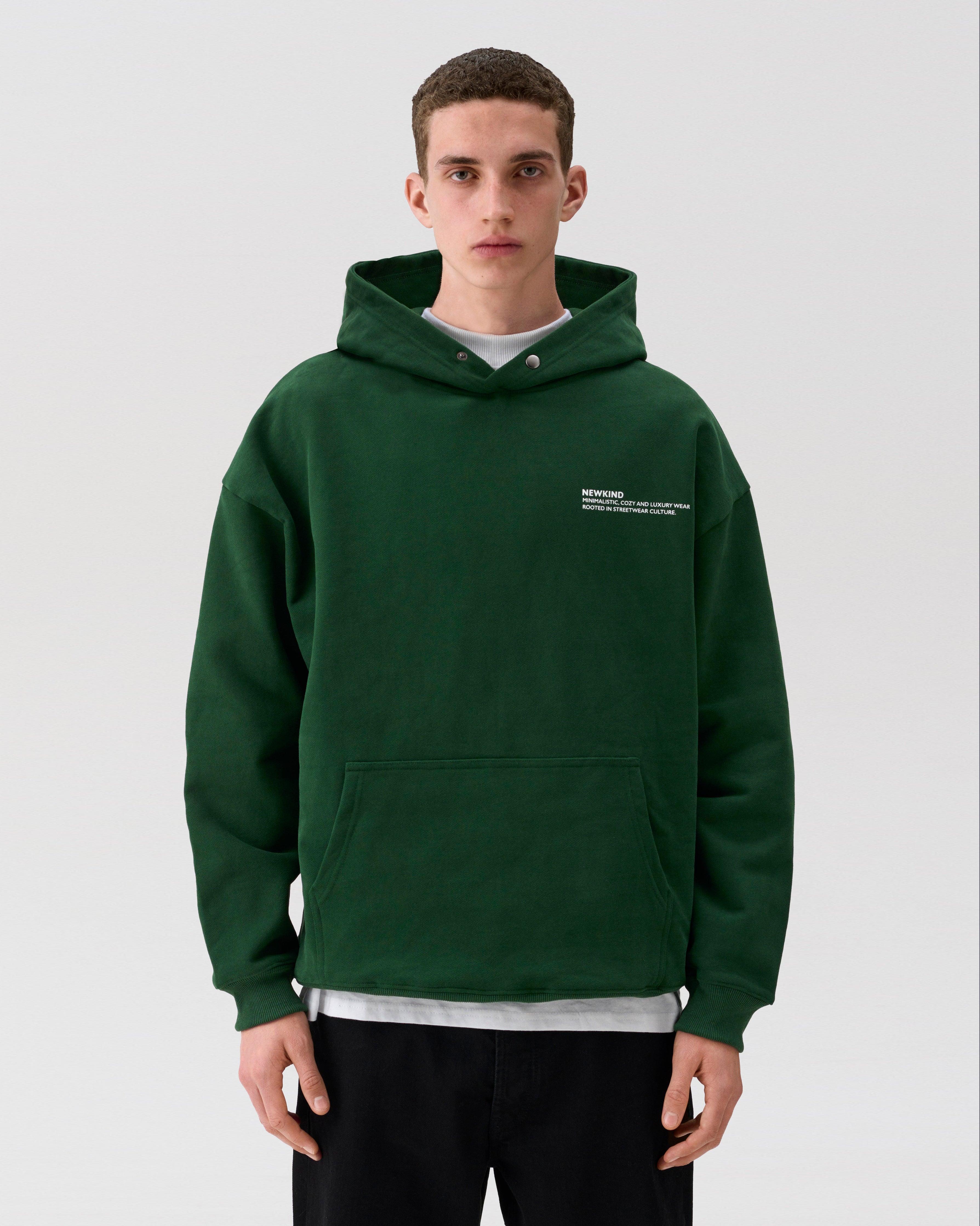 NEWKIND / Forest green hoodie, green hoodie, essential hoodie, hoodie, hoodies, hoodie for men, men's hoodie, graphic hoodies